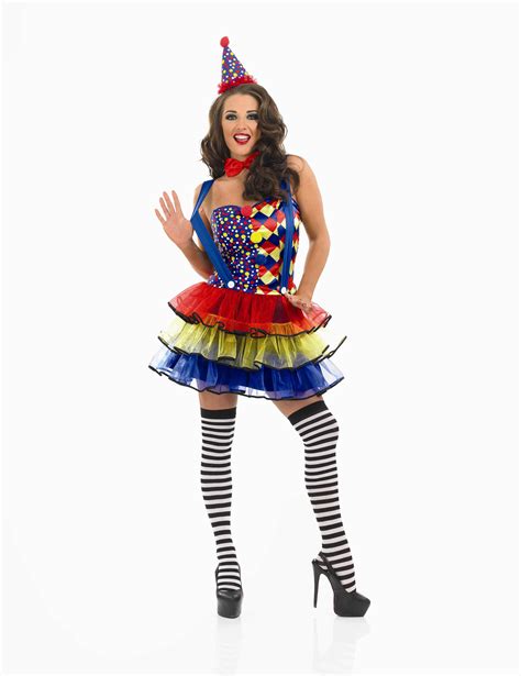 Ladies Sexy Clown Costume For Circus Fancy Dress Adults Womens