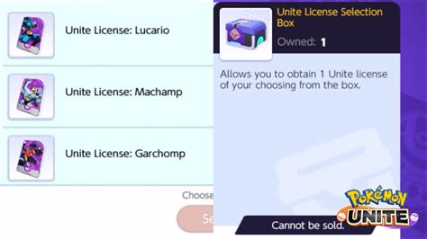 Unite License Selection Box Choose For Me Pokémon Unite Youtube