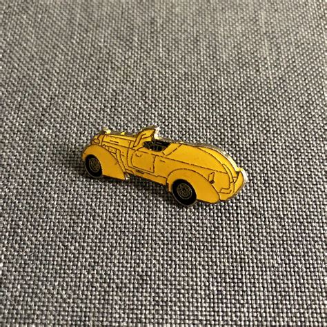 Yellow Cabriolet Car Enamel Pin Badge Vintage Classic Car Etsy