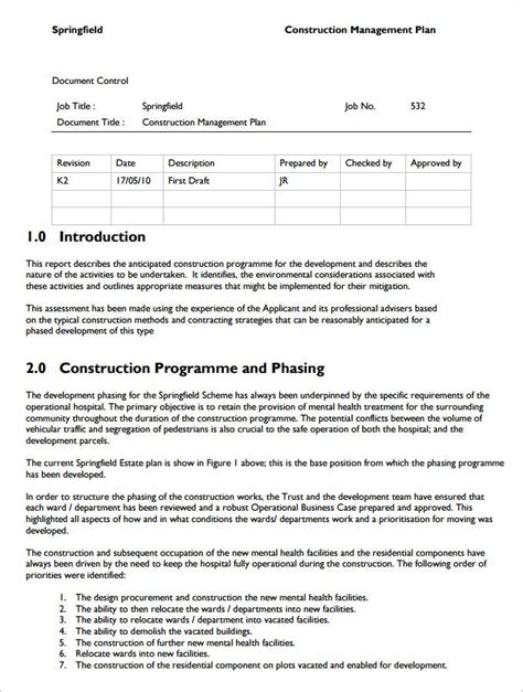 10 Free Construction Management Plan Templates