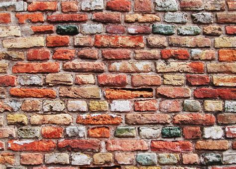 Photography Of Red White And Orange Wall Bricks Hd Wallpaper