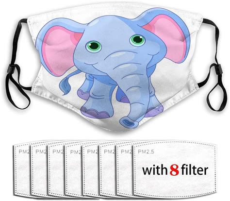 Amazon Com Nynelsong Dustproof Breath Mouth Covers With Replaceable Filters Cute Elephant