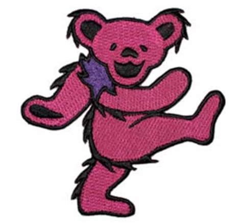 Grateful Dead Pink Dancing Bear Iron On Patch 3 12 X 3 Etsy