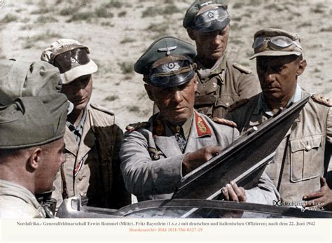 North Africa Field Marshal Erwin Rommel Center Fritz Bayerlein