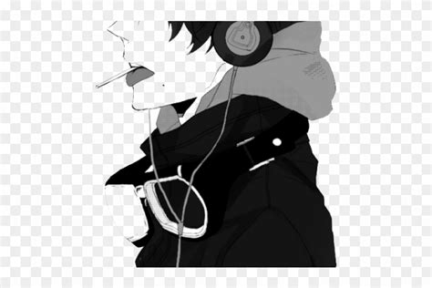 Cool Anime Boy With Headphones Drawing