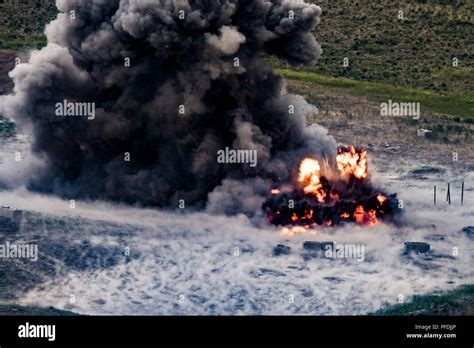 A Shape Charge Detonated By Alpha Company 898th Brigade Engineer