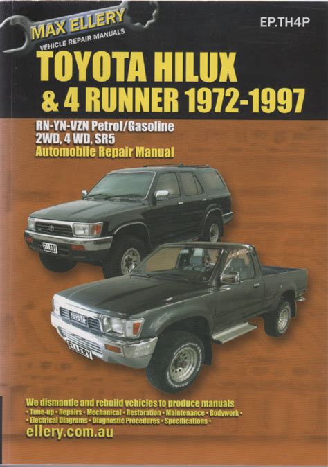 Toyota Hi Lux 4runner Petrol Repair Manual 1972 1997 Ellery New