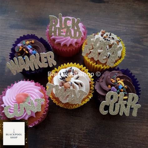 Rude Cupcake Toppers Pack Of 6 Or 12 Choose Your Colour Etsy