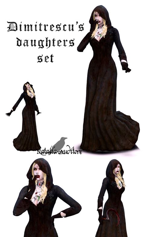 Dimitrescus Daughters Set Natalia Auditore Sims Sims 4 Vampire Dress