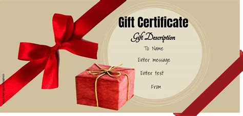 Gift Certificate Template Free Editable