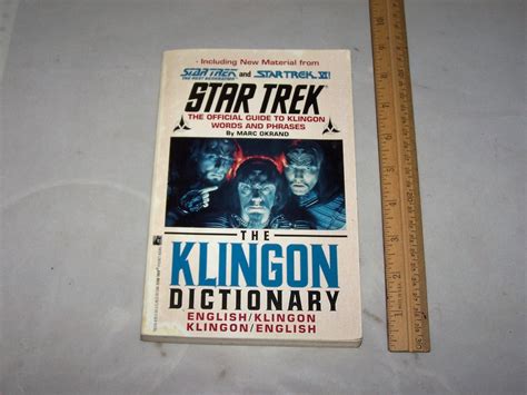 Klingon Dictionary Star Trek 1992 Book Language Book