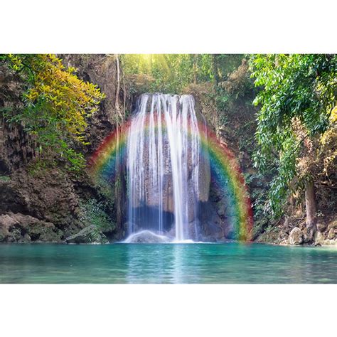 Beautiful Rainbow Waterfall Backdrop For Photography Bokeh Sunshine