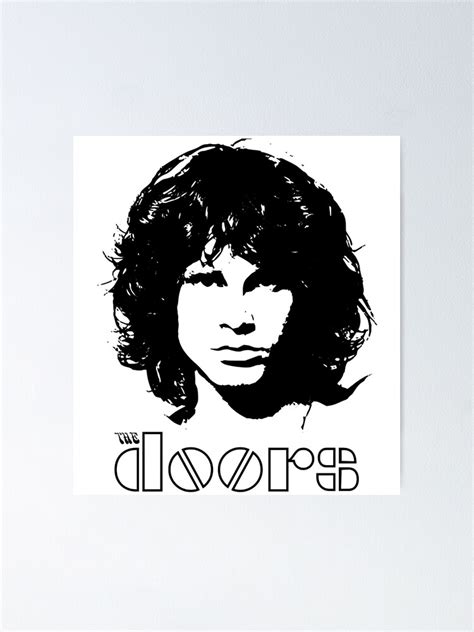 Jim Morrison The Doors Silhouette 2 Black White Poster By