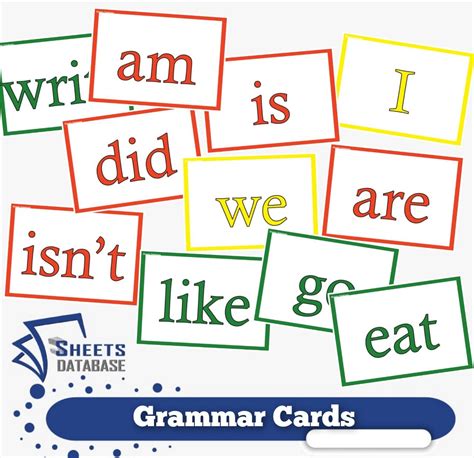 Grammar Wall Cards Sheets