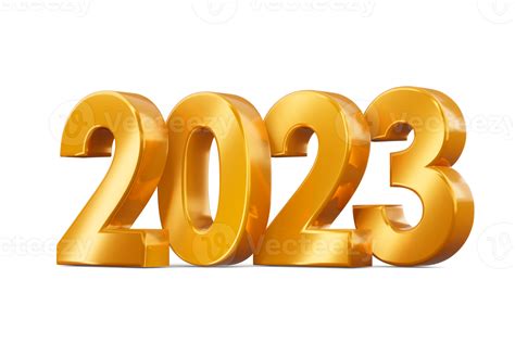 Gold 2023 Happy New Year Two Thousand Twenty Three 3d Rendering