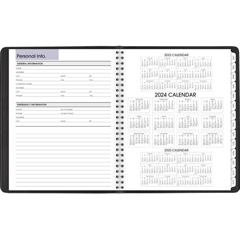 At A Glance Executive Weeklymonthly Planner Black 8 34 X 6 78