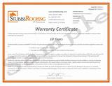 Images of Roofing Warranty Sample