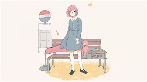 Wallpaper Manga Anime Girls Simple Background Minimalism Short