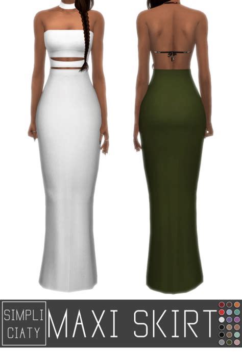 Sims 4 Ccs The Best Maxi Skirt By Simpliciaty