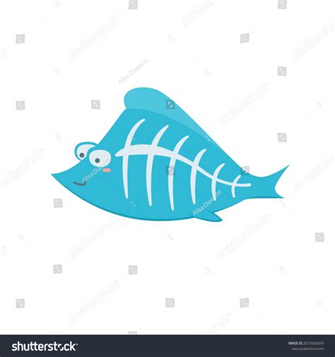 Cute Cartoon Xray Fish Isolated On Stock Vector Royalty Free