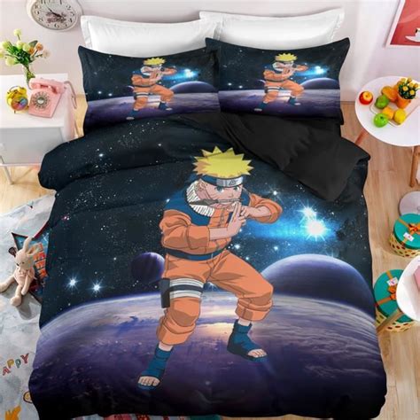 Parure De Lit Naruto 220240 Cm 3d Effet 3 Pieces 1 Housse De Couette