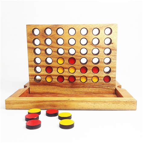 Connect Four Wooden Connect 4 Game Game Board Wooden Game Etsy