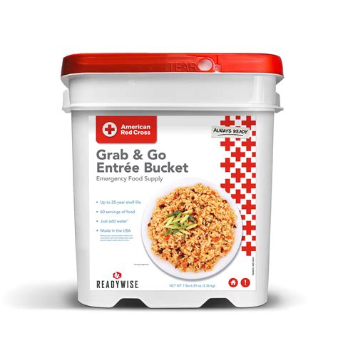 American Red Cross Grab & Go Entree Bucket by ReadyWise - Emergency Food Supply Pail | Prep SOS