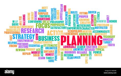 Planning Word Cloud Concept On White Stock Photo Alamy