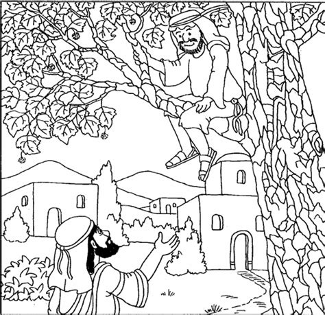 Bible Nt Zacchaeus Zacchaeus Coloring Home