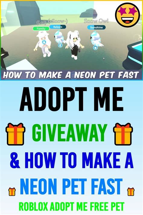 Adopt Me Giveaway And How To Make A Neon Pet Fast 🤩 Roblox Adopt Me Free