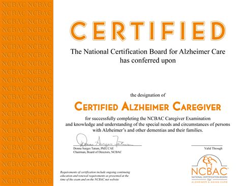 Cac Certified Alzheimer Caregiver Ncbac And Crts Accredible
