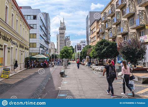 Pedestrian Street In Satu Mare Romania Editorial Photo Image Of