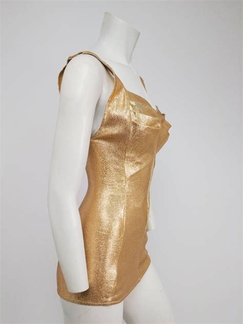 Cole Of California Gold Lamé Bathing Suit 1950s At 1stdibs Gold Lame