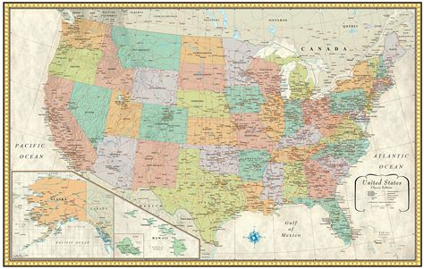 Rmc 32 X 50 Classic United States Usa And World Wall Map Set Classic