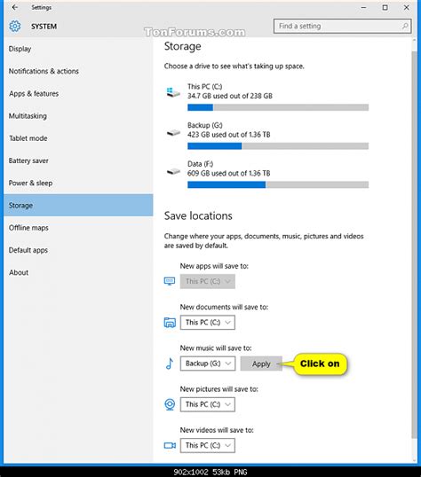 Change Storage Save Locations In Windows 10 Windows 10 Tutorials