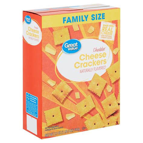 Great Value Cheddar Cheese Baked Snack Crackers 21 Oz