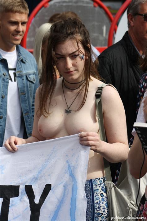 Topless Protester Public Nude Pictures