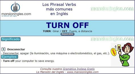 Phrasal Verbs Significado De Turn Off Phrasal Verbs En Ingles