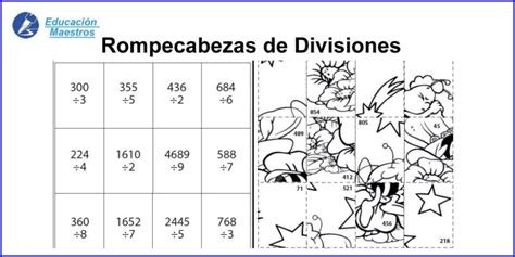Rompecabezas de Divisiones - PDF para Imprimir | Juegos de divisiones