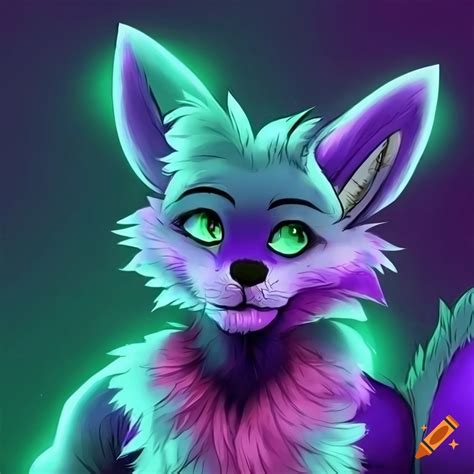 Colorful Furry Fox With Glowing Wings