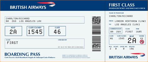 British Airways Boarding Pass