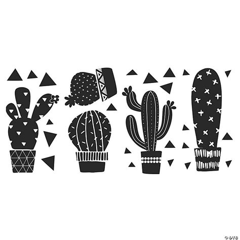 Geo Cactus Peel And Stick Wall Decals Oriental Trading