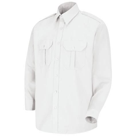 White Security Shirt Long Sleeve High Visibility Clothing And
