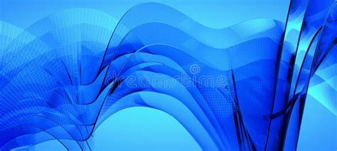 Blue Dynamic And Luminous Waves Stock Illustration Illustration Of