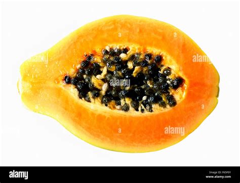 Papaya Cut In Half Stock Photo Alamy