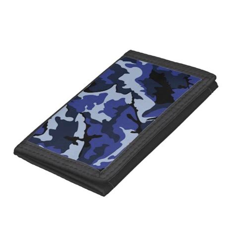 Blue Camo TriFold Nylon Wallet Zazzle Com