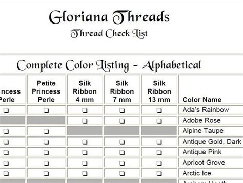 9 Essential Embroidery Color Conversion Charts Gloriana Color