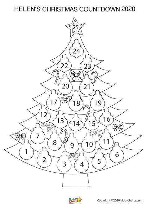 printable countdown christmas calendar