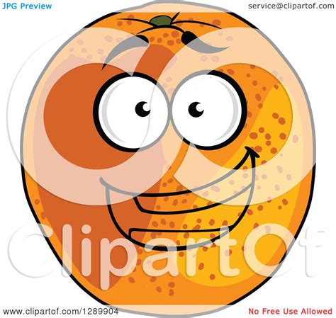 Clipart Of A Happy Cartoon Orange Character Royalty Free Vector