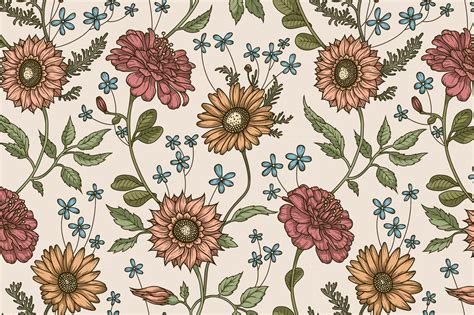 Seamless Pattern With Flowers ~ Patterns On Creative Market